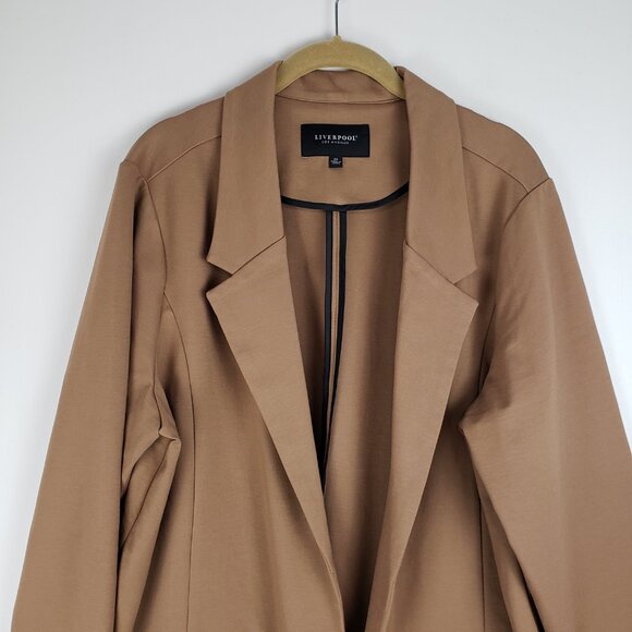 Liverpool Boyfriend Blazer With Princess Dart Maple Brown Open Front Ponte 2X - Picture 3 of 9